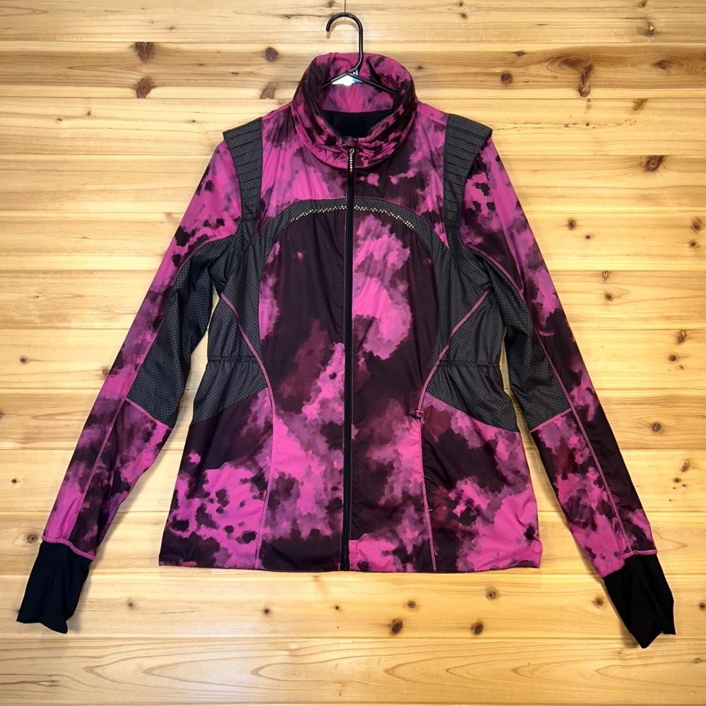 Lululemon Jacket Women 8 Vent It Out Blooming Pixie Raspberry Black Tie Dye Coat